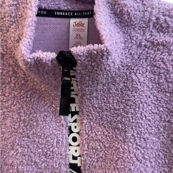 Justice Lilac Fleece Quarter-Zip Top - Picture 2 of 4